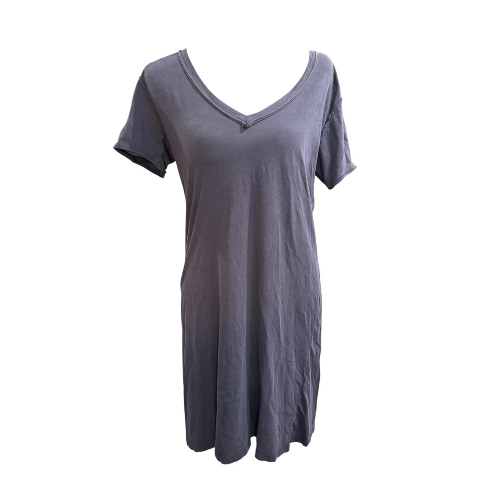 Z Supply‎ Organic Cotton V-Neck T-Shirt Dress Charcoal Grey Small